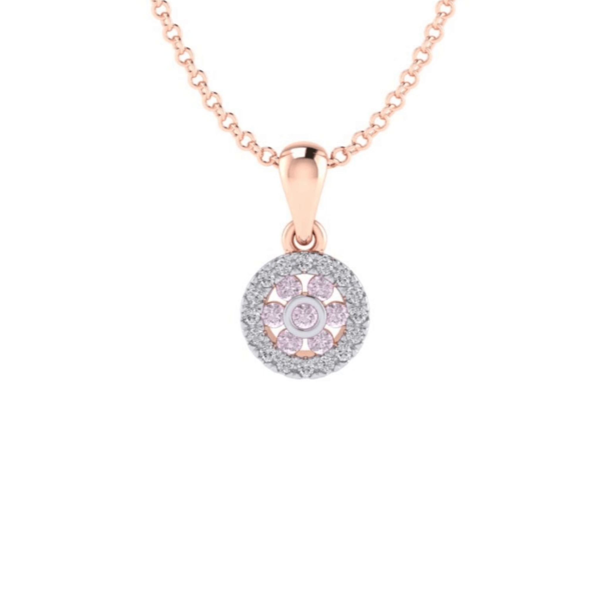 Eminence Pinks Diamond Halo Pendant - Rosendorff Diamond Jewellers